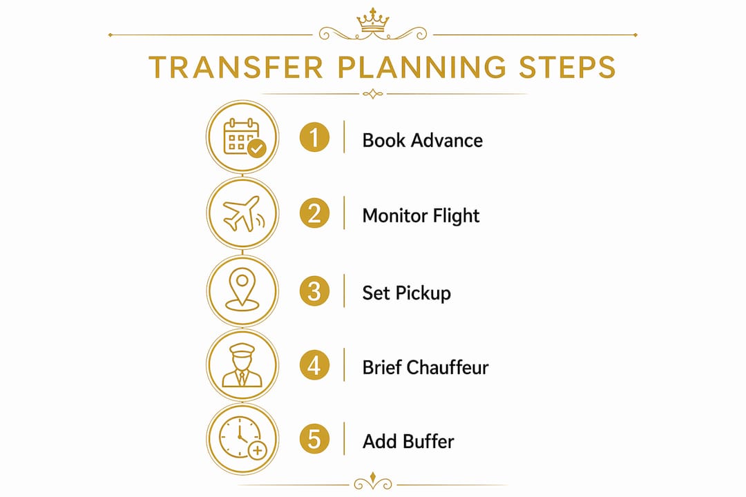 Infographic showing the steps for planning VIP speaker transfers