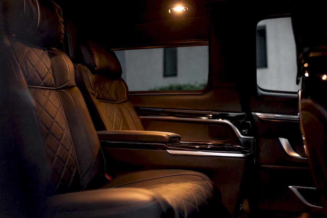 Close-up of luxury vehicle interior details