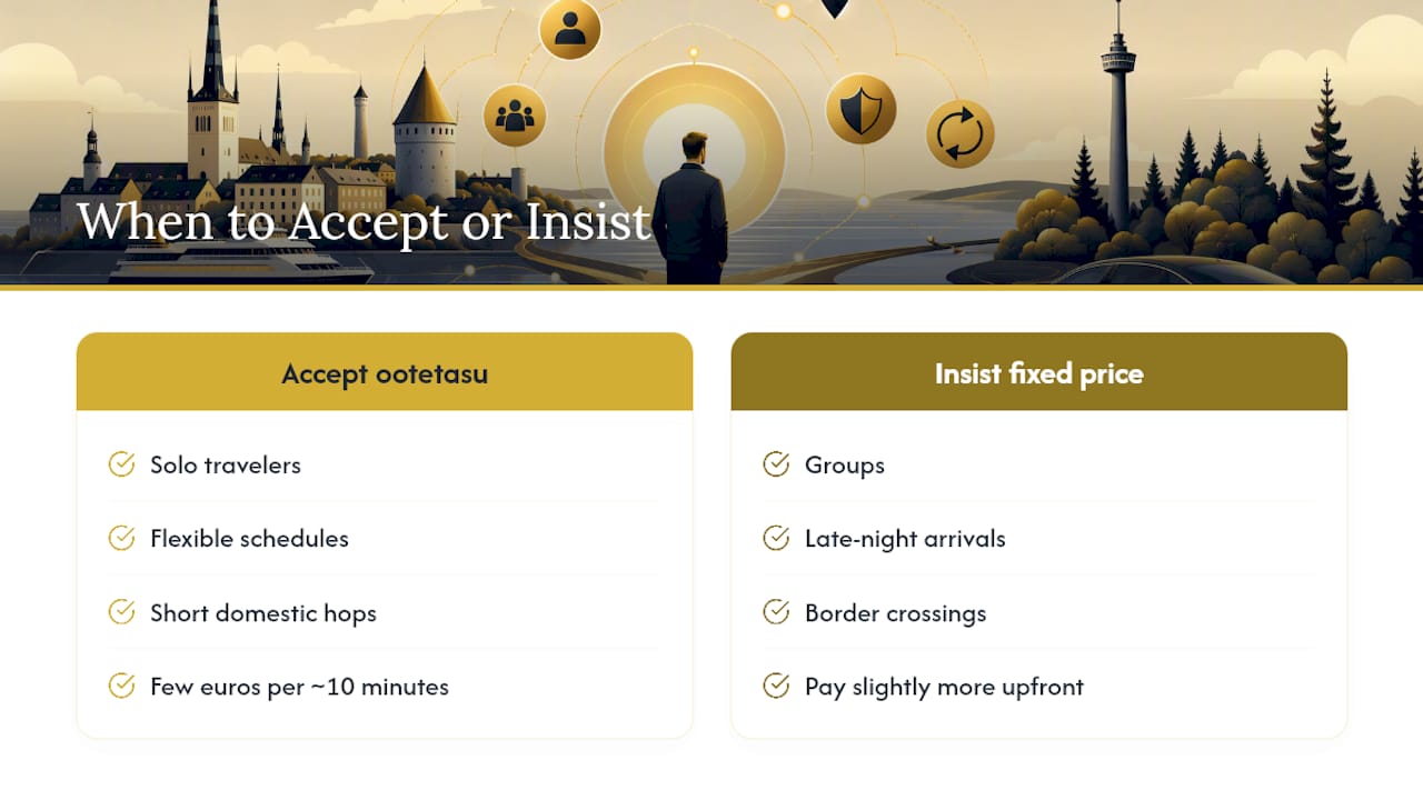 When I Accept Ootetasu, and When I Insist on a Fixed Price — overview diagram