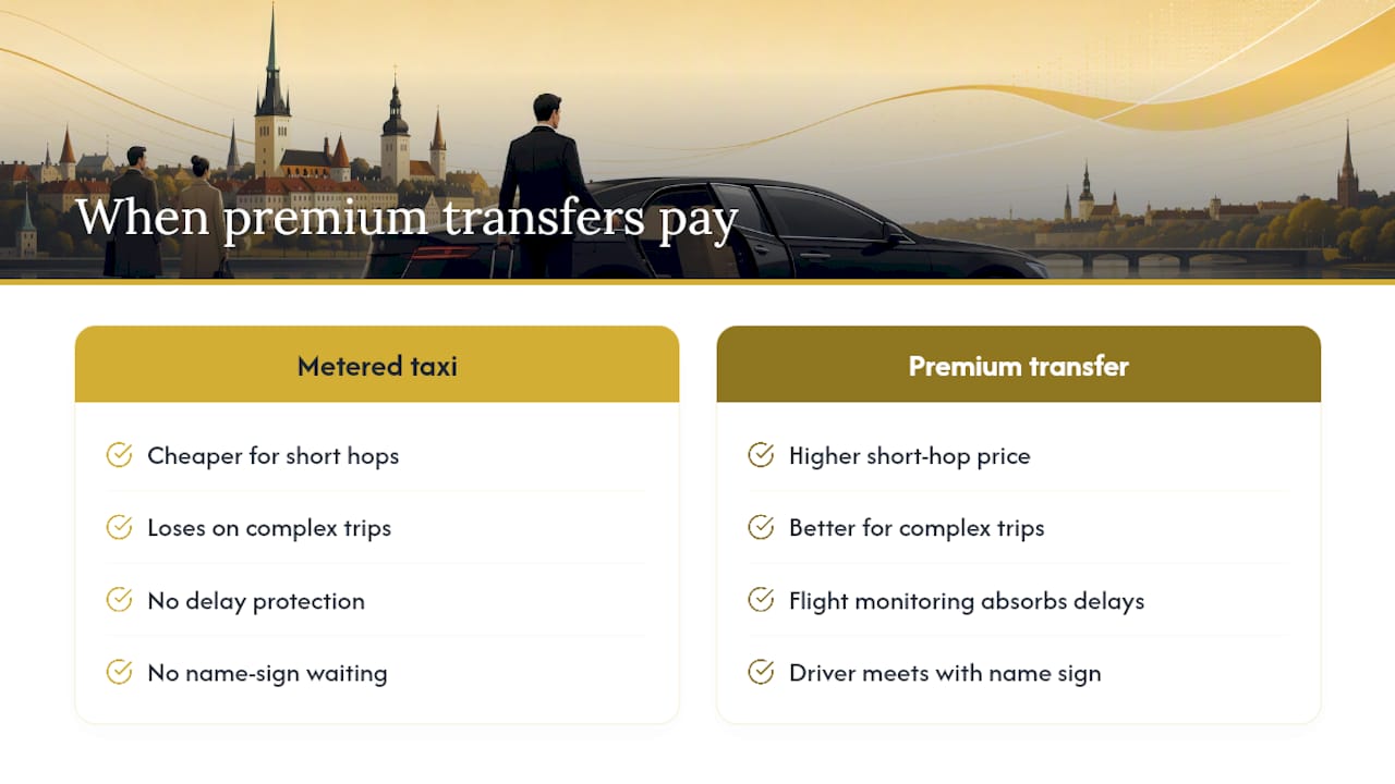 When Paying for a Premium Transfer Actually Pays Off — overview diagram