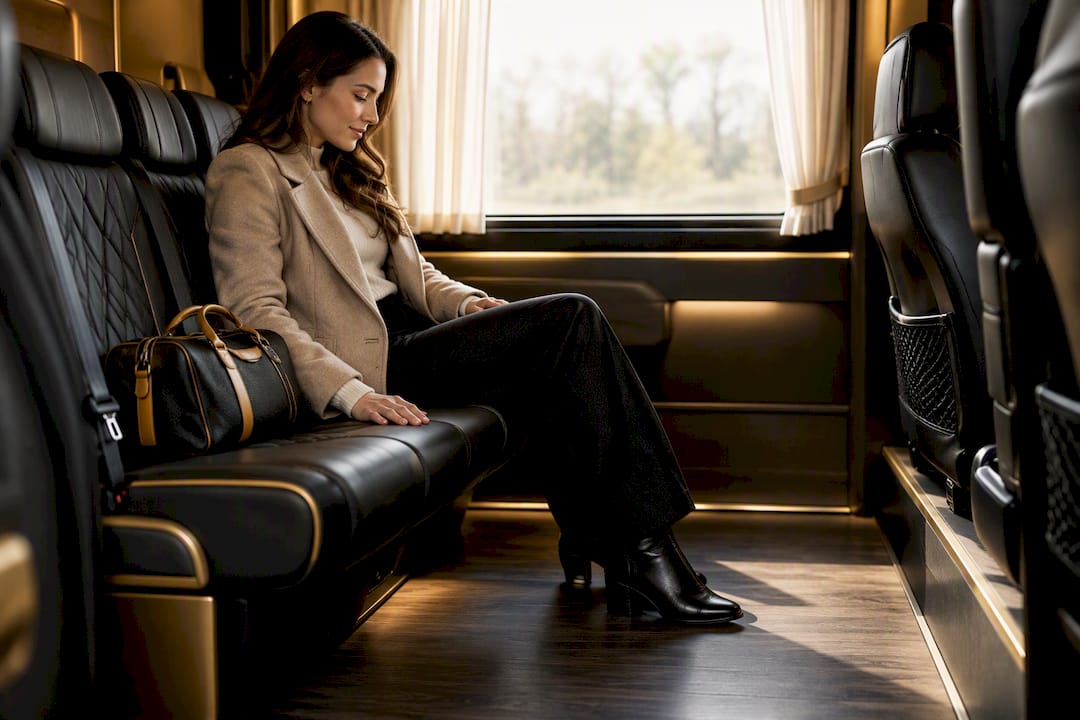 Spacious side-facing minibus seating and legroom