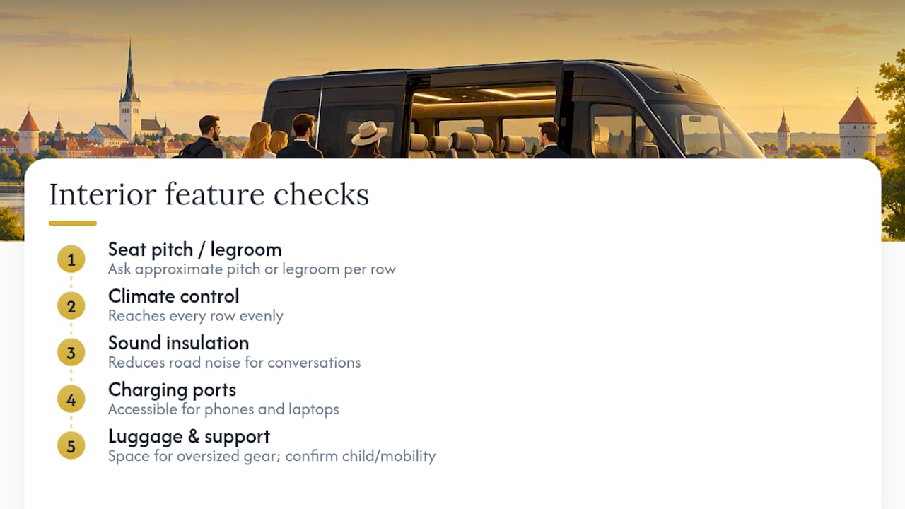 Minibus comfort and accessibility checklist