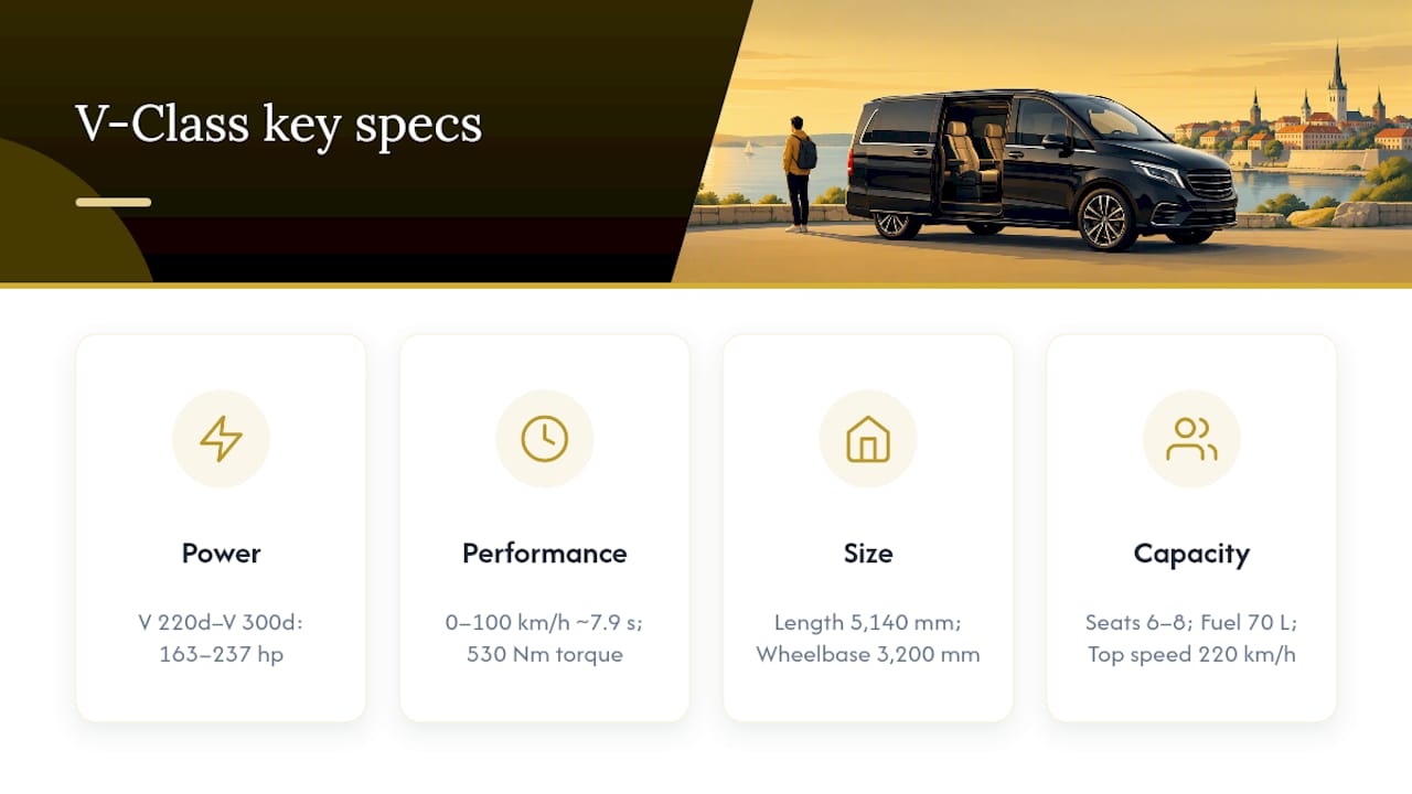 Mercedes V-Class key specifications comparison