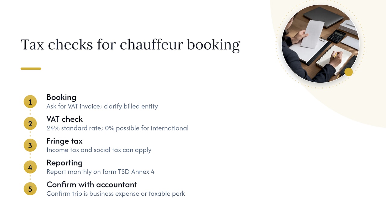 Two tax checks for business chauffeur booking
